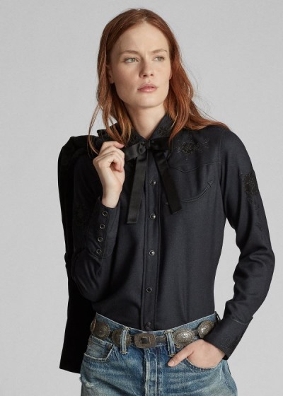 Dámské Košile Ralph Lauren Slim Floral Vlna Western - 71420-EGTS